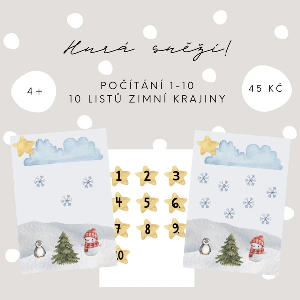 Počítání 1-10 - Hurá sněží