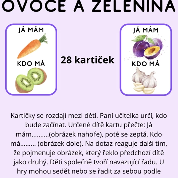Já mám, kdo má OVOCE A ZELENINA