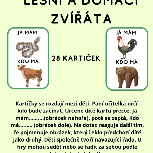 Já mám, kdo má LESNÍ A DOMÁCÍ ZVÍŘATA 