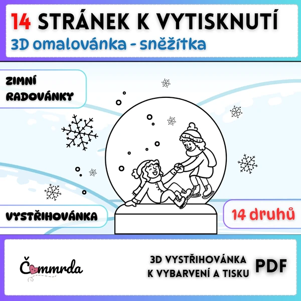 3D omalovánka - sněžítka