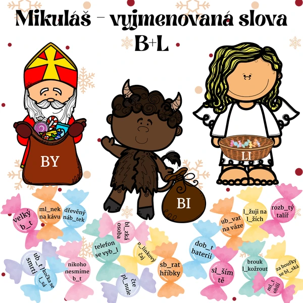 Mikuláš - vyjmenovaná slova B+L