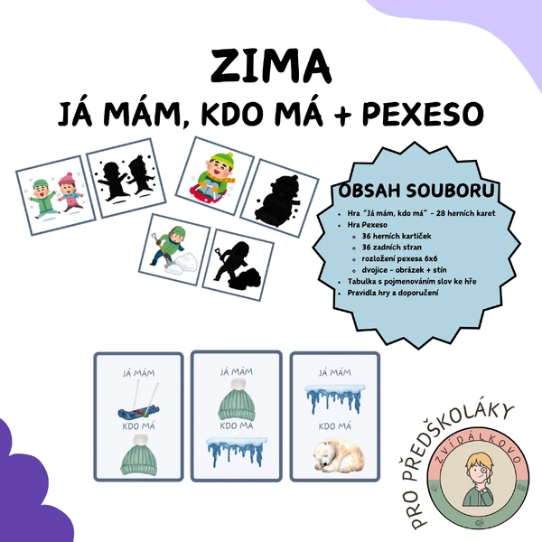 Zima - Já mám, kdo má + Pexeso 