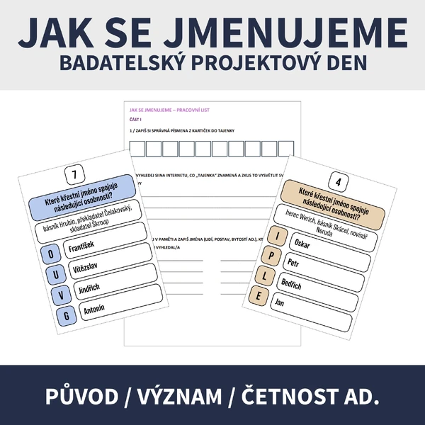JAK SE JMENUJEME - PROJEKTOVÝ DEN (nomen omen, význam jmen, původ jmen)
