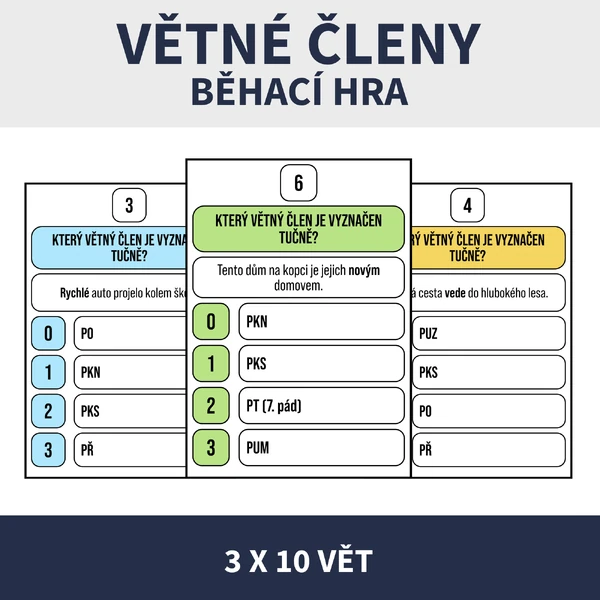 VĚTNÉ ČLENY - BĚHACÍ HRA (3 LEVELY)
