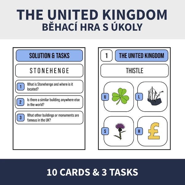 ENG - THE UNITED KINGDOM (BĚHACÍ HRA, KVÍZ, ÚKOLY)