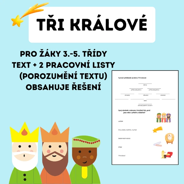 Tři králové - text + pracovní listy