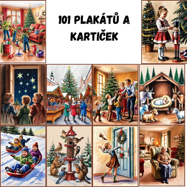 VÁNOCE - PLAKÁTY, KARTIČKY, povídání o vánocích