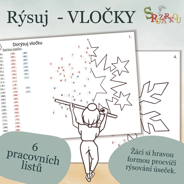 Sněhové vločky S Rozárkou – rýsování