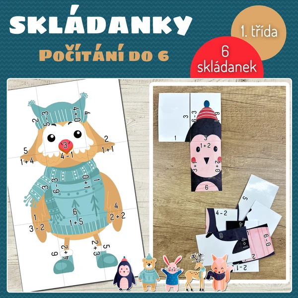 Skládanky - počítání do 6