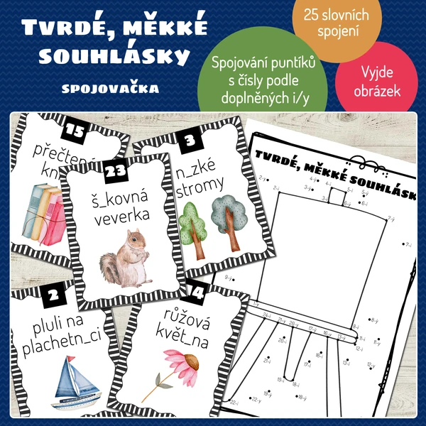 Tvrdé, měkké souhlásky - spojovačka