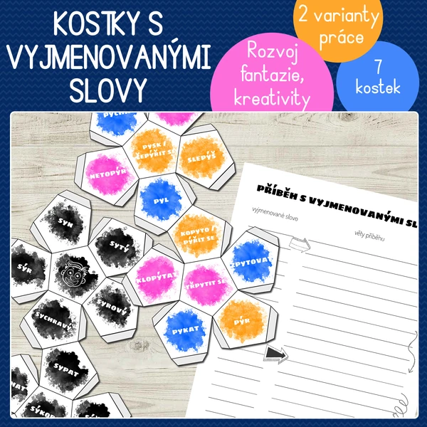 Kostky s vyjmenovanými slovy