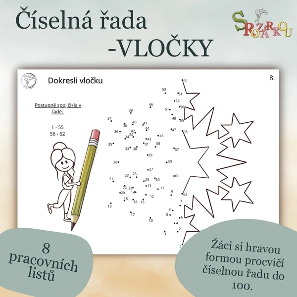 Sněhové vločky S Rozárkou – číselná řada