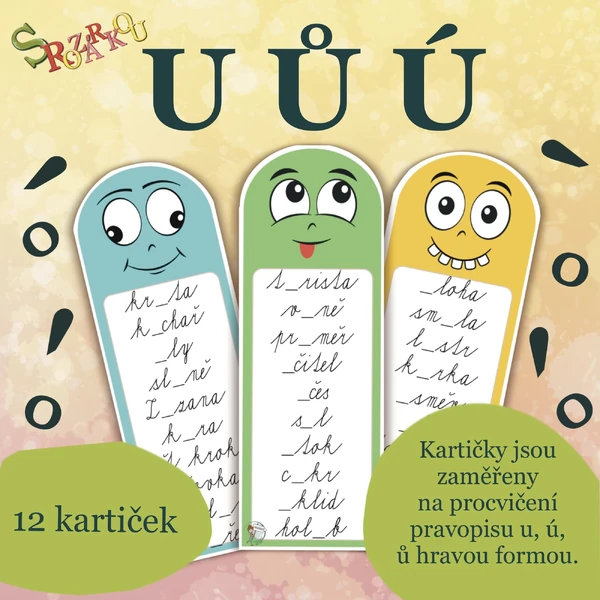 Kartičky u, ú, ů S Rozárkou