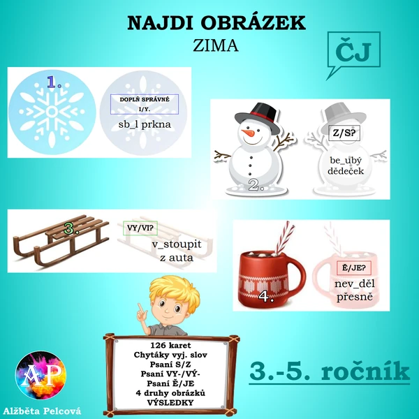 NAJDI OBRÁZEK - ČEŠTINA (Zima)