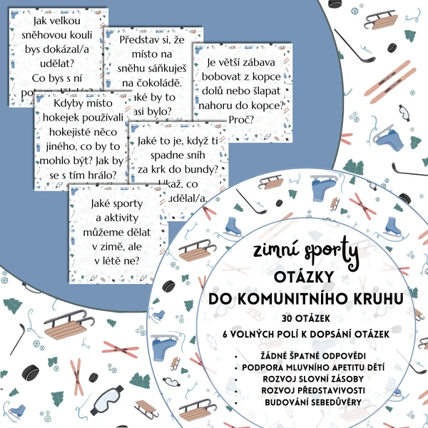 Otázky do komunitního kruhu - zimní sporty a radovánky