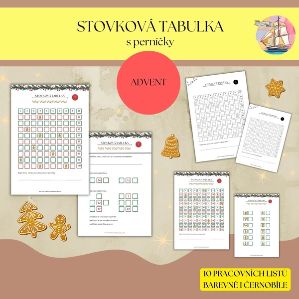 Stovková tabulka s perníčky