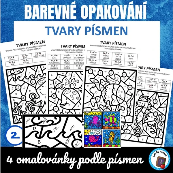 Tvary písmen - omalovánky
