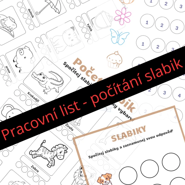 Počítání slabik - pracovní list