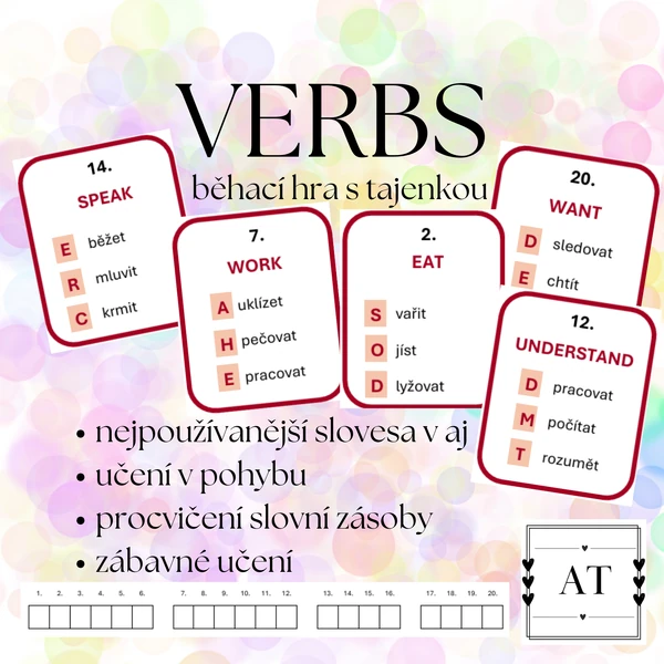 Verbs - běhací hra s tajenkou