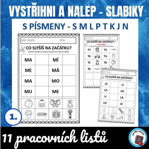 Živá abeceda, slabiky - vystřihni a nalep