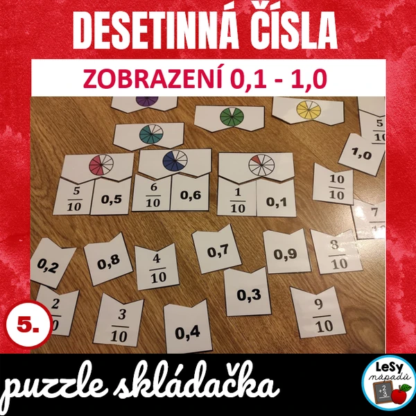 Desetinné číslo a desetinný zlomek - puzzle