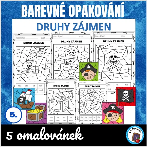 Druhy zájmen - omalovánky