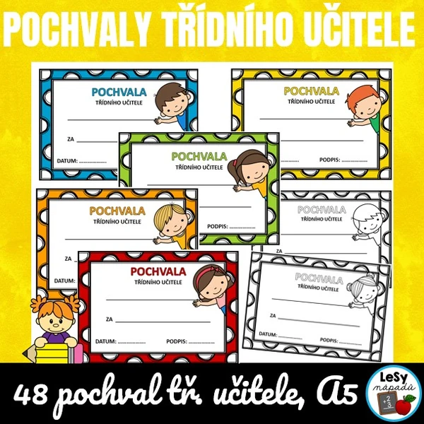 Pochvaly TU - děti, formát A5