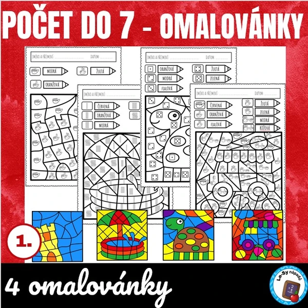 Počet do 7 - omalovánky
