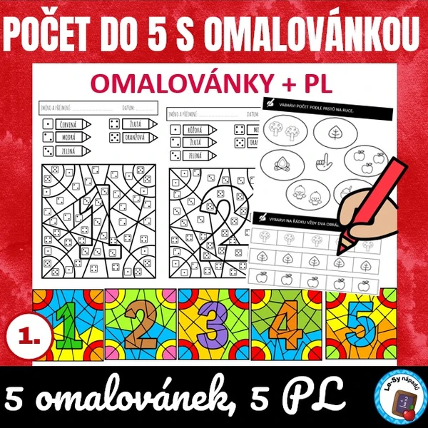 Počet do 5 s omalovánkou