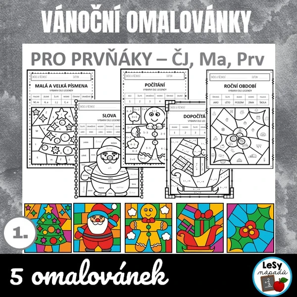 Vánoční omalovánky pro prvňáky