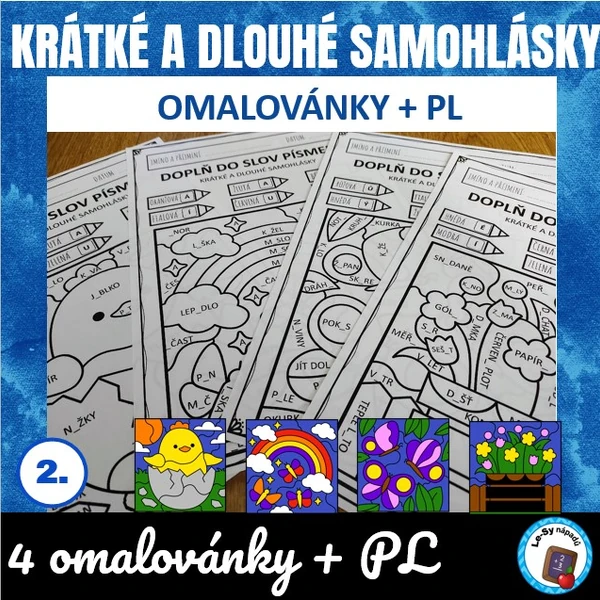 Krátké a dlouhé samohlásky s omalovánkou