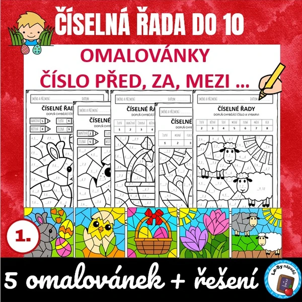 Číselná řada do 10 s omalovánkou