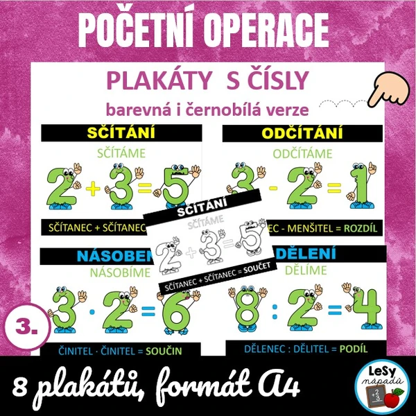 Početní operace s čísly - plakáty