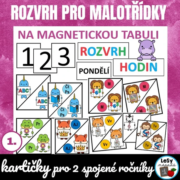 Rozvrh hodin pro malotřídku se zvířaty, velký