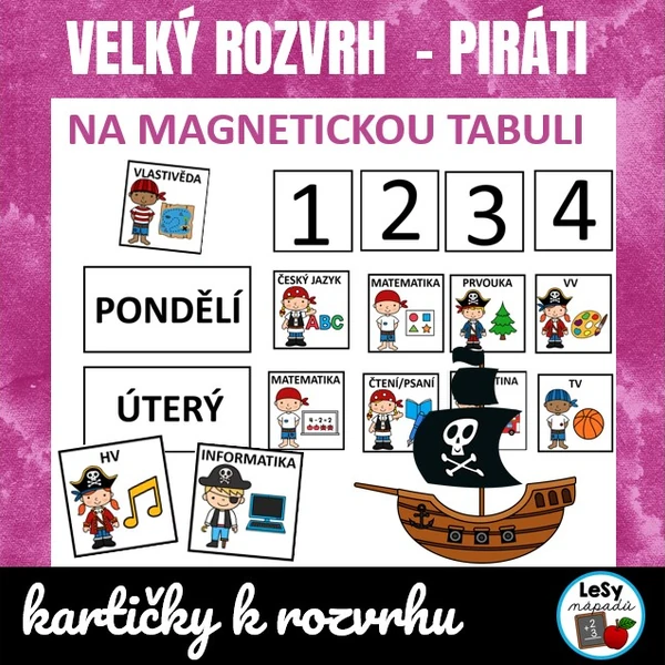 Rozvrh hodin s piráty - velký
