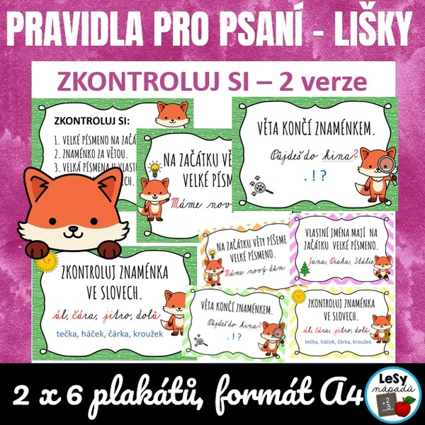 Pravidla pro psaní - lišky