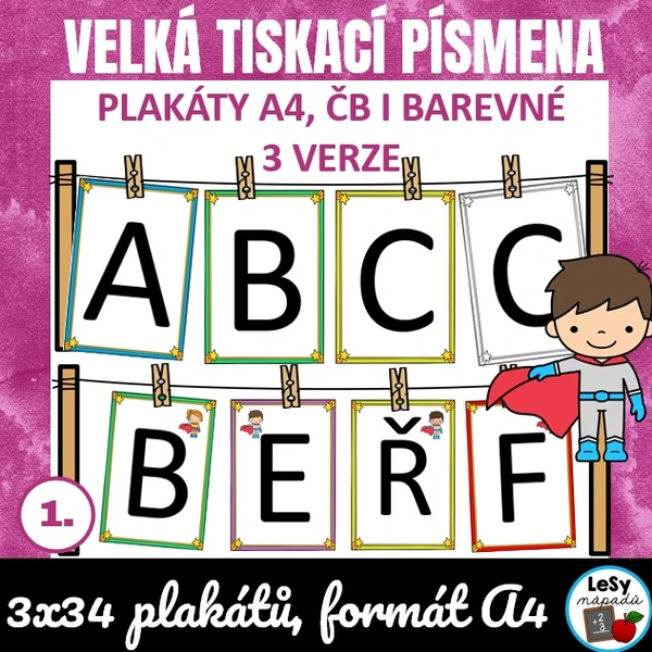 Velká tiskací písmena, plakáty A4