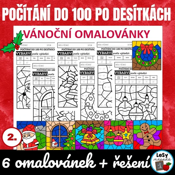 Vánoční počítání do 100 po desítkách