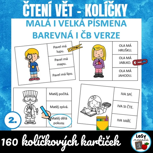 Čtení vět - kolíčkovky