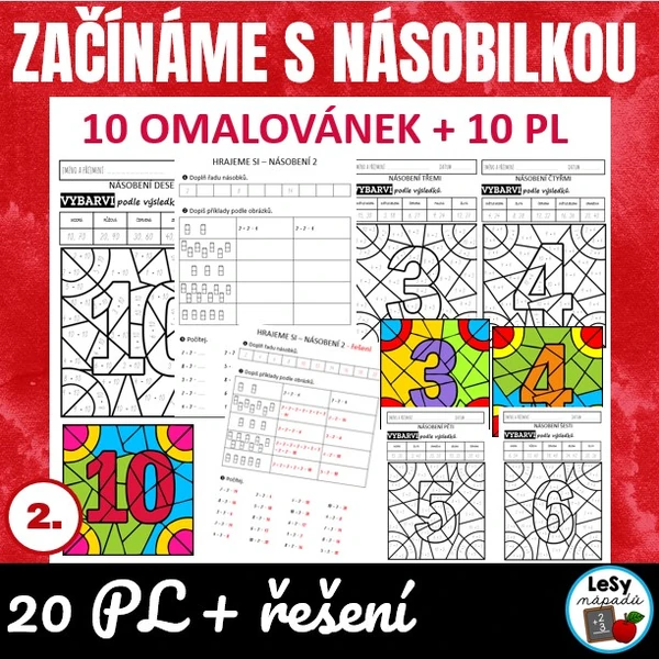 Začínáme s násobilkou - omalovánky a PL