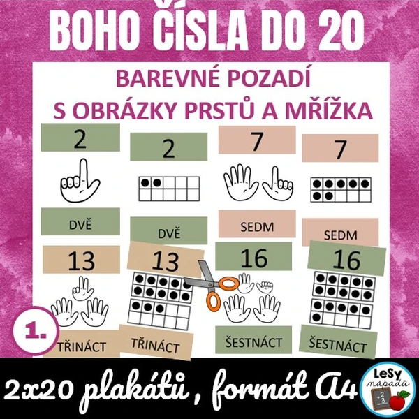 Boho čísla do 20 - plakáty