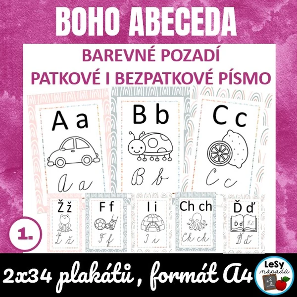 Boho - pastelová abeceda
