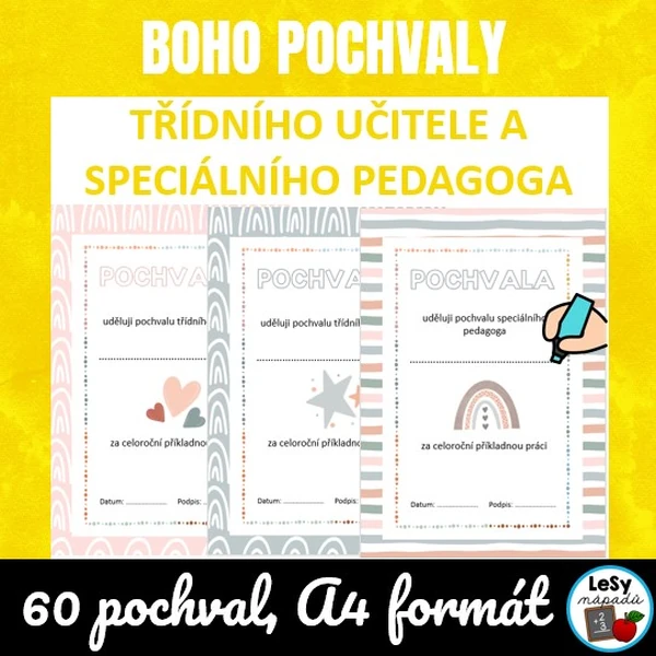 Boho pochvaly učitele a speciálního pedagoga, A4