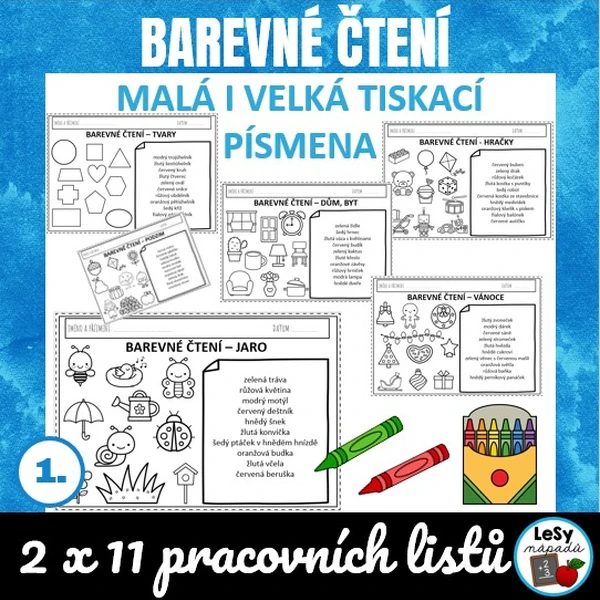 Barevné čtení - čti a vybarvuj