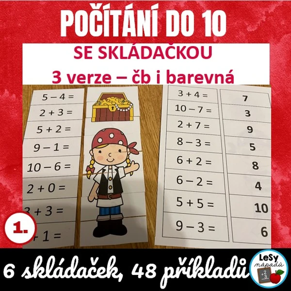 Počítání do 10 se skládačkou - piráti
