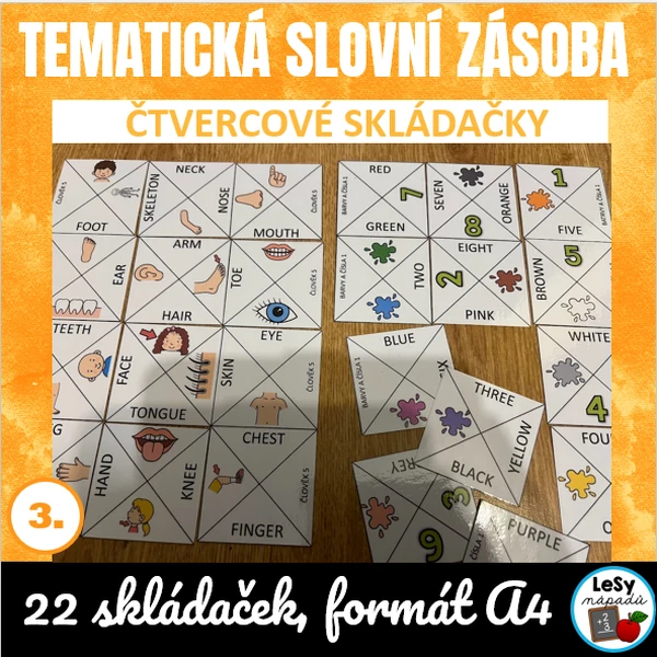 AJ: Čtvercové skládačky, tematická slovní zásoba