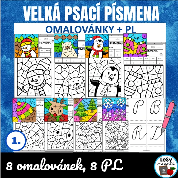 Velká psací písmena - omalovánky