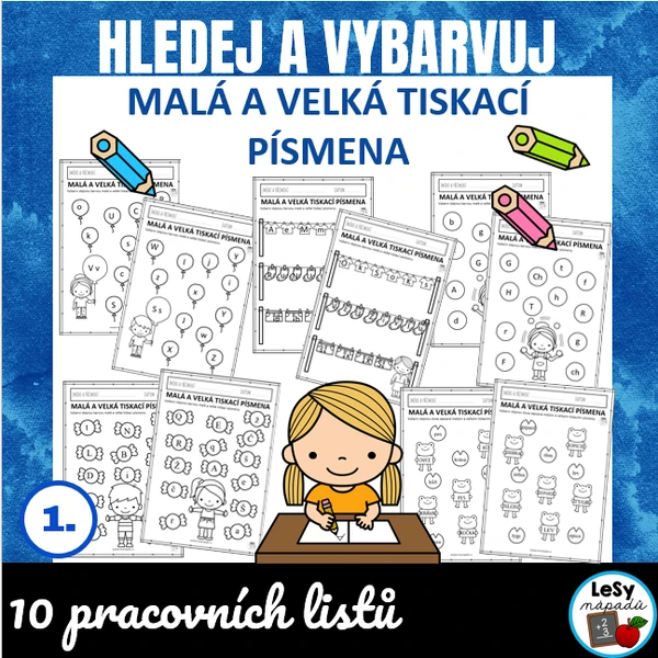 Hledej a vybarvuj - malá a velká tiskací písmena
