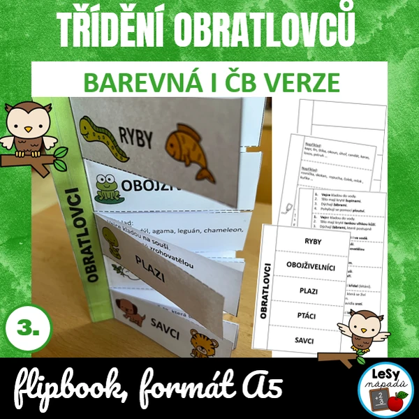Třídění obratlovců - flipbook