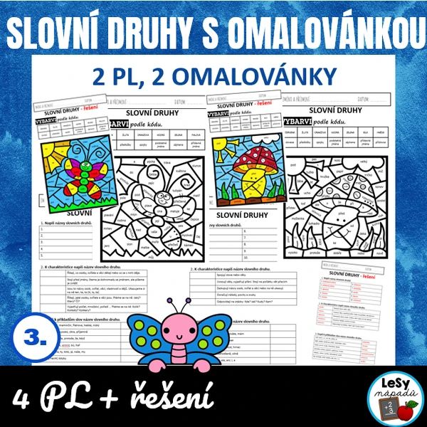 Slovní druhy s omalovánkou